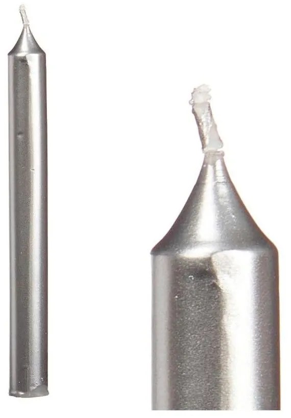 Κερί Κηροπήγιου (Σετ 6Τμχ) 029.92418 15cm Silver Wax