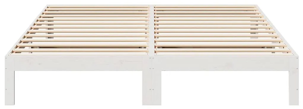 vidaXL Σκελετός Κρεβ. Χωρίς Στρώμα Λευκό 160x200 εκ Μασίφ Πεύκο