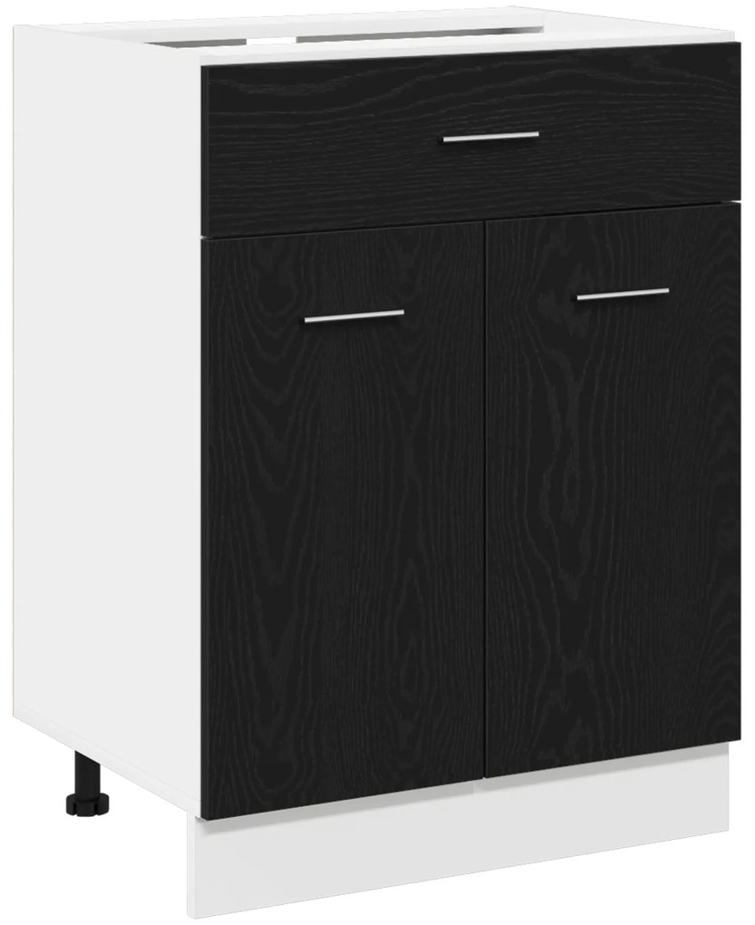 vidaXL Μαύρο Ερμάρι με Συστήματα Στάθμης - 60x46x81.5 εκ Φτιαγμένο από Επεξεργασμένο Ξύλο