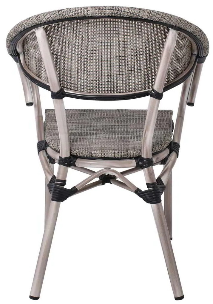 Πολυθρόνα Alu COSTA Antique Grey/Textilene Μπεζ 58x57x83cm