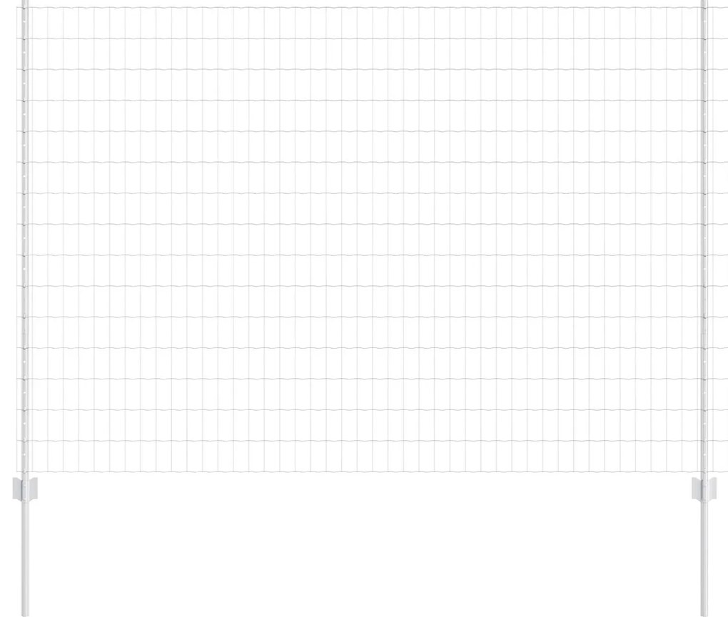 Τείχος και Πόστ Ασημί 1,6 x 10 m Ατσάλι