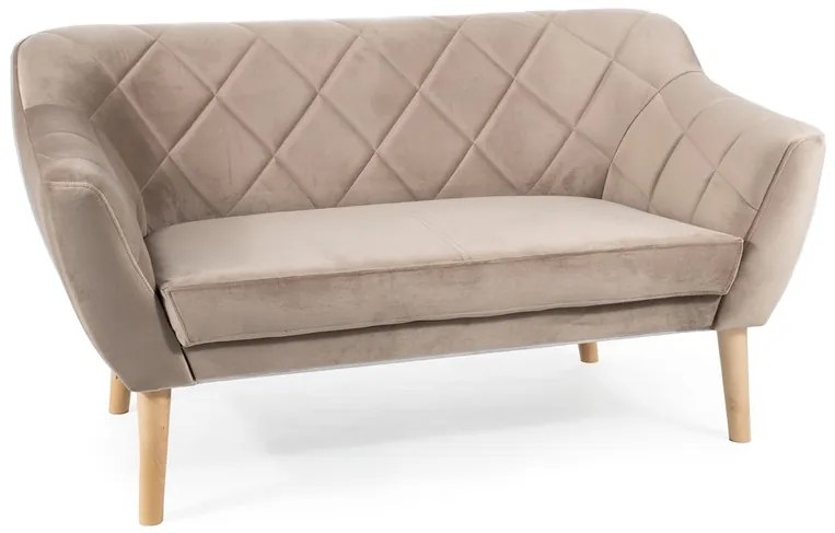 SOFA  KARO 2 VELVET CIEMNY BEŻ BLUVEL 40 / BUK DIOMMI-80-2916