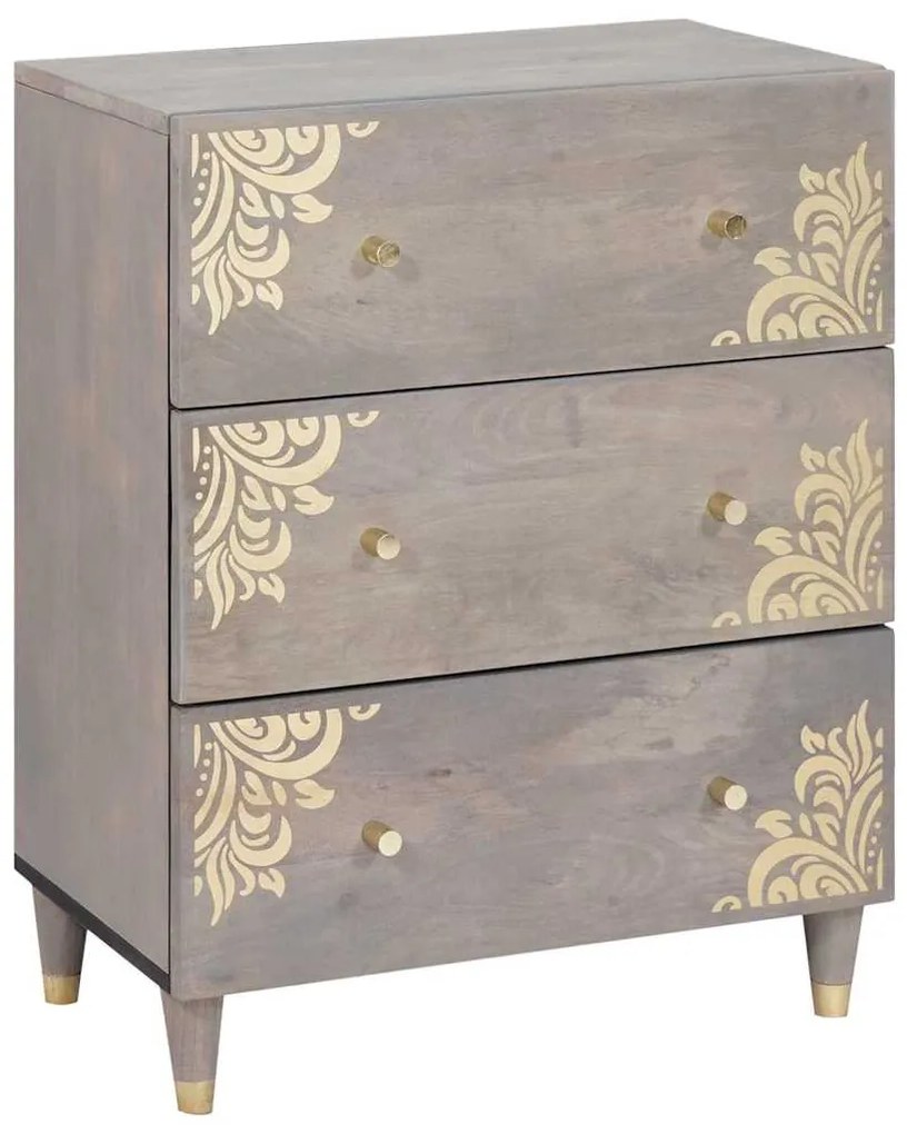 Πλαϊνό γραφείο Γκρι και Χρυσό 60 x 33 x 75 cm