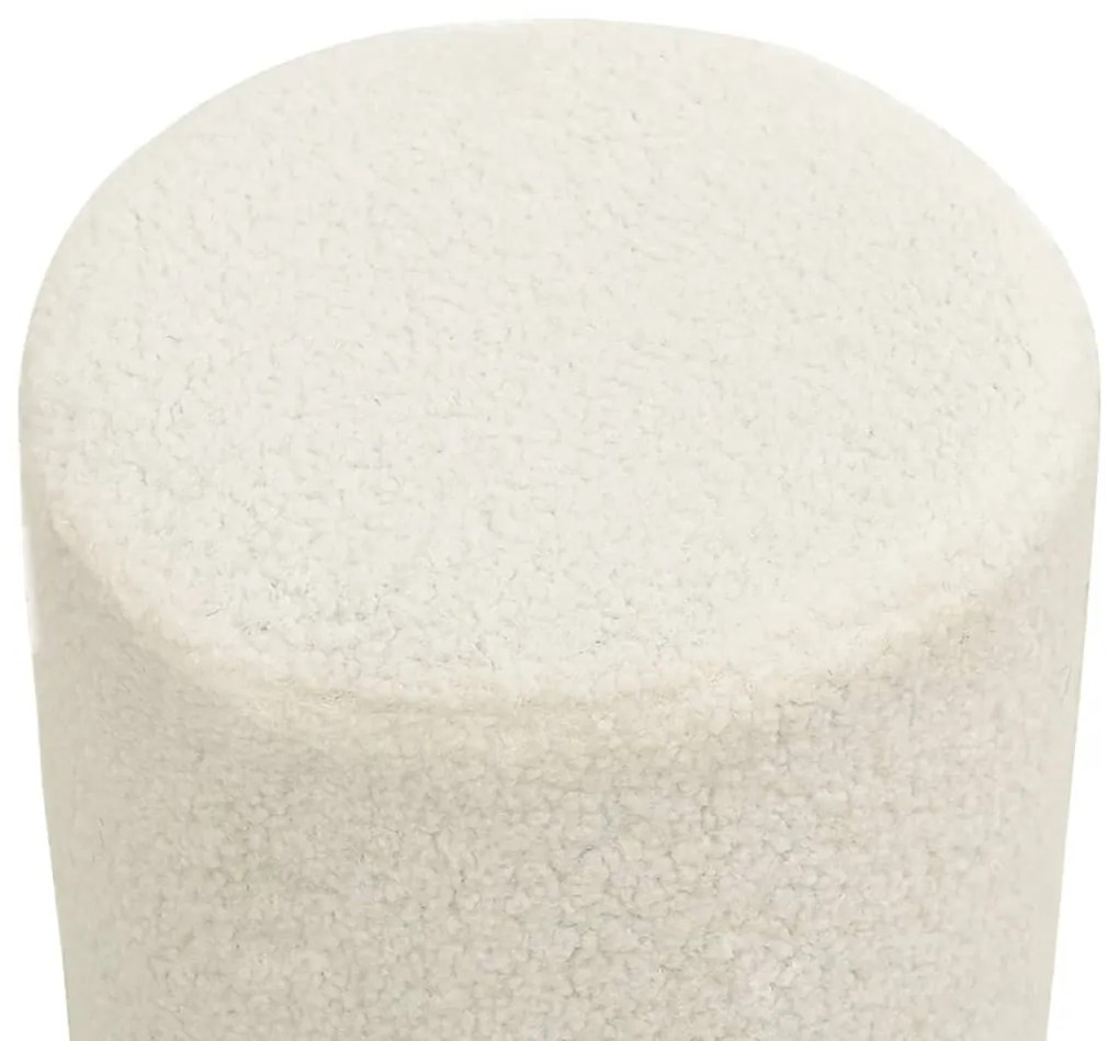 vidaXL Στρογγυλό Σκαμπό Hocker Λευκό Μάλλινο 28 x 36 cm