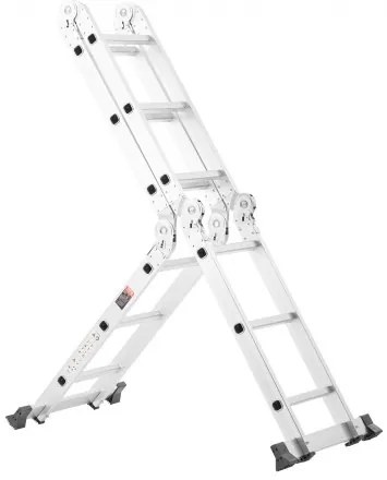 VEVOR Multi-Purpose Folding Ladder 7-in-1 3 Step 12ft Reach Height for Work