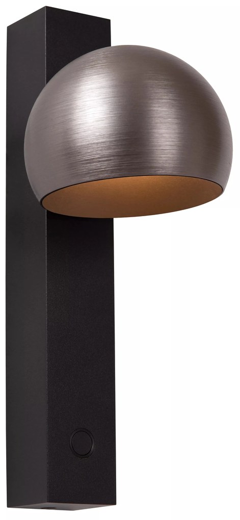 Φωτιστικό Επίτοιχο Lucide 23274-09-15 ESFERA Γκρι (Grey)|Μαύρο Ματ (Black Mat) 2700 K
