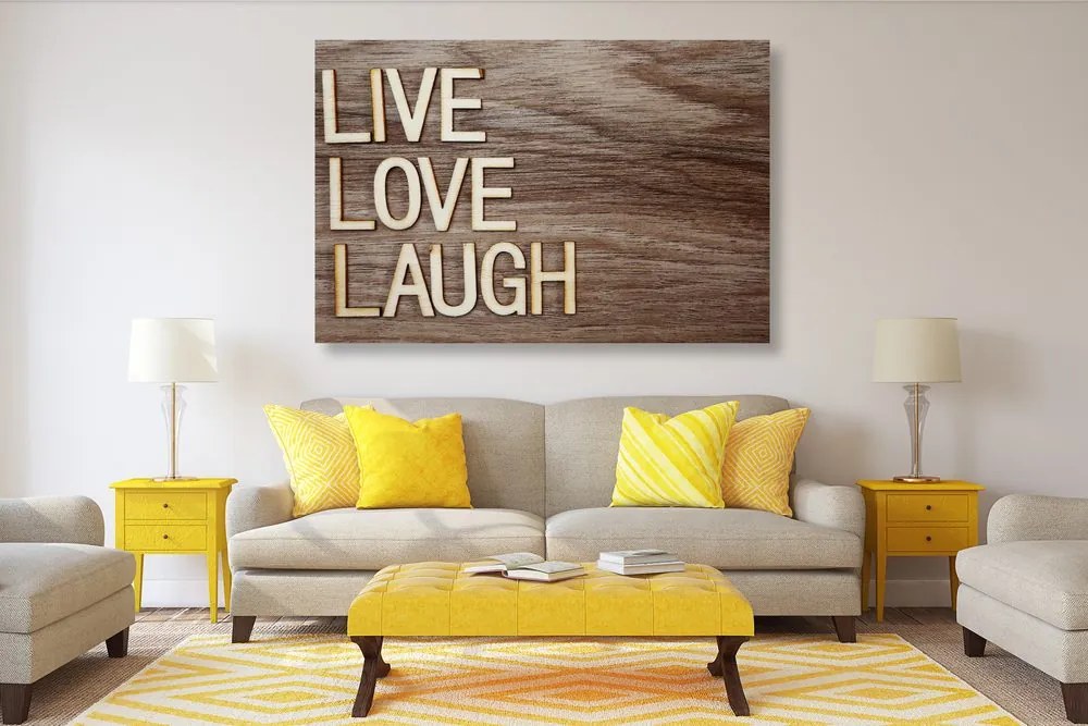 Εικόνα με λέξεις - Live Love Laugh - 60x40