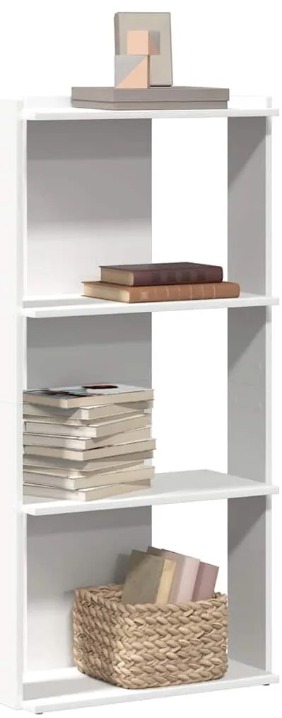vidaXL Βιβλιοθήκη 3 επιπέδων Λευκό 60x30x120 cm Ξύλινη κατασκευή