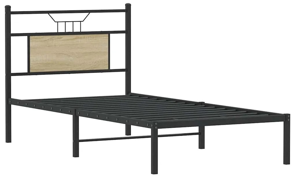 vidaXL Πλαίσιο Κρεβ. Χωρ. Στρώμα Sonoma Δρυς 90x200 εκ. Επεξ. Ξύλο