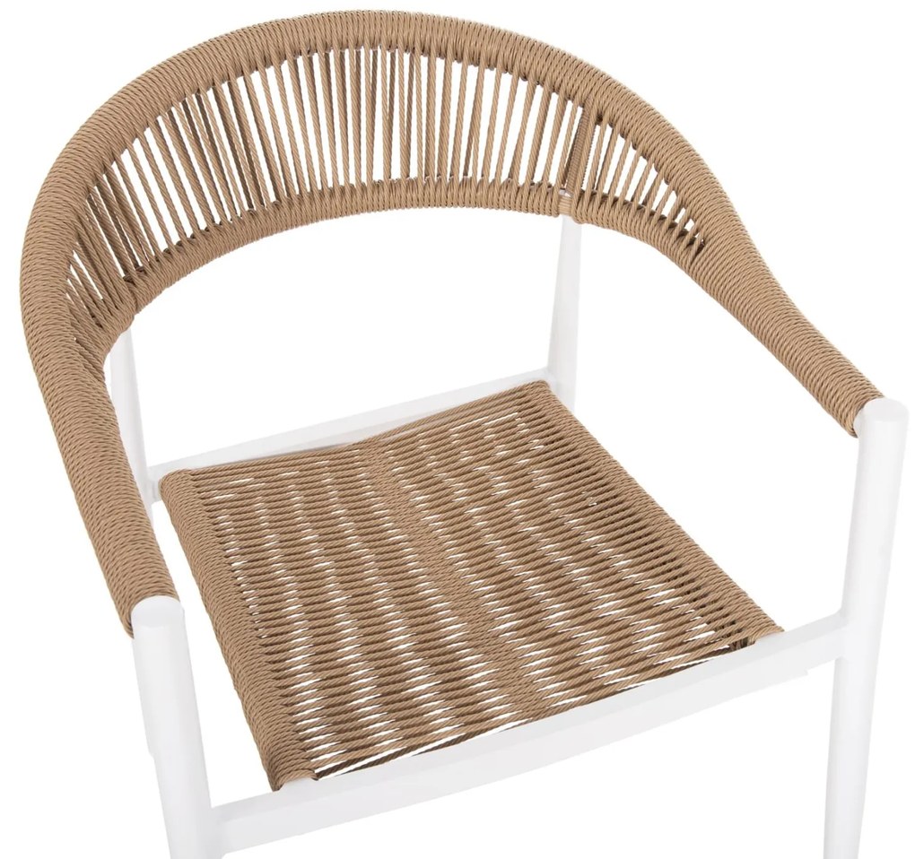 ΠΟΛΥΘΡΟΝΑ ΑΛΟΥΜΙΝΙΟΥ GRET  ΛΕΥΚΗ PE RATTAN ΜΠΕΖ 56x55,5x78Υεκ.