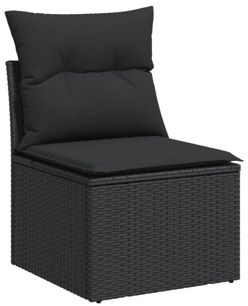 vidaXL Σαλόνι Κήπου 12 Τεμαχίων Μαύρο Συνθετικό Ρατάν με Μαξιλάρια