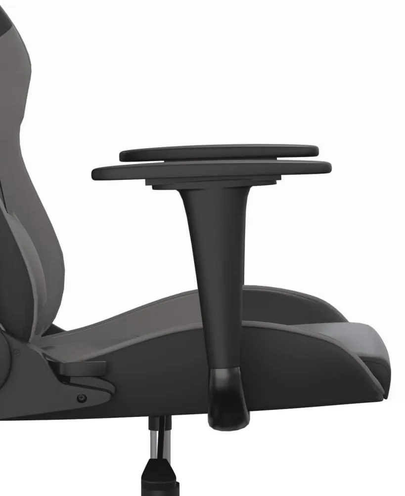 Καρέκλα Gaming Μασάζ Μαύρο/Γκρι από Συνθετικό Δέρμα - Γκρι