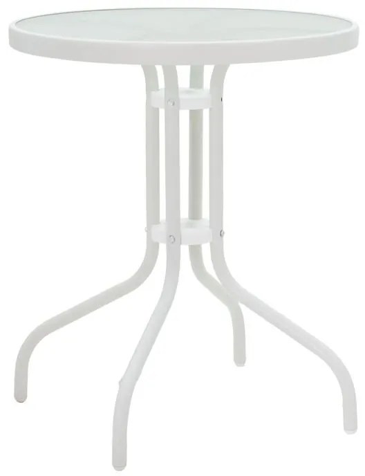 Σετ κήπου - Τραπεζαρία Watson - Sussie 3 τεμ. μέταλλο - γυαλί λευκό Φ60x70 εκ. 60x60x70 εκ.