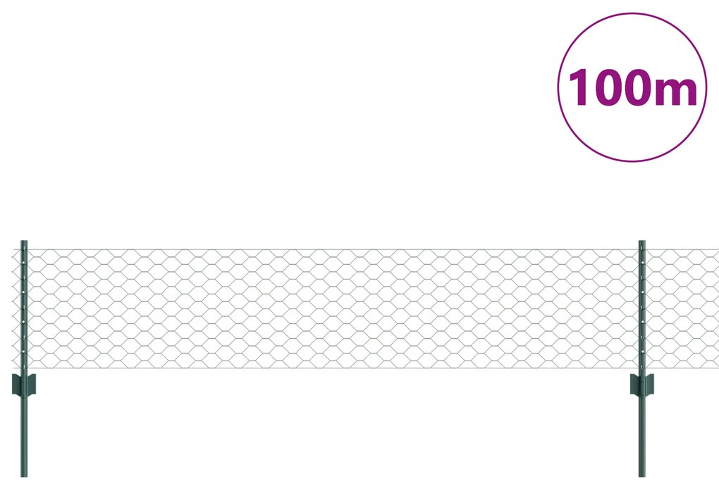 vidaXL Φράχτες 11 τμχ U-Channel Πράσινοι 40 εκ Σίδερο