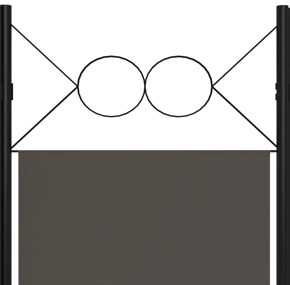 vidaXL Διαχωριστικό Δωματίου με 5 Πάνελ Ανθρακί 200 x 180 εκ.