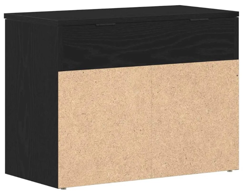 vidaXL Πάγκος για παπούτσια με ράφι Μαύρη δρυς 60 x 30 x 45 cm