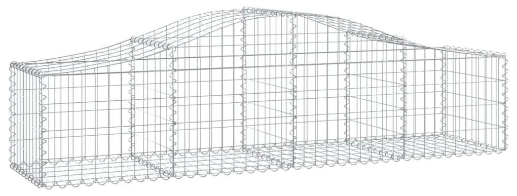 Συρματοκιβώτια Τοξωτά 11 τεμ. 200x50x40/60 εκ. Γαλβαν. Ατσάλι - Ασήμι