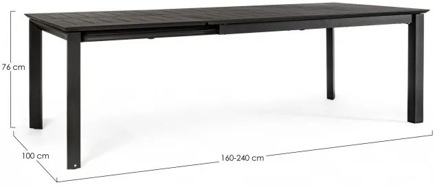 Επεκτεινόμενο Τραπέζι Konnor CX23 Σκούρο Γκρι 160/240x100x76 εκ. - Μαύρο