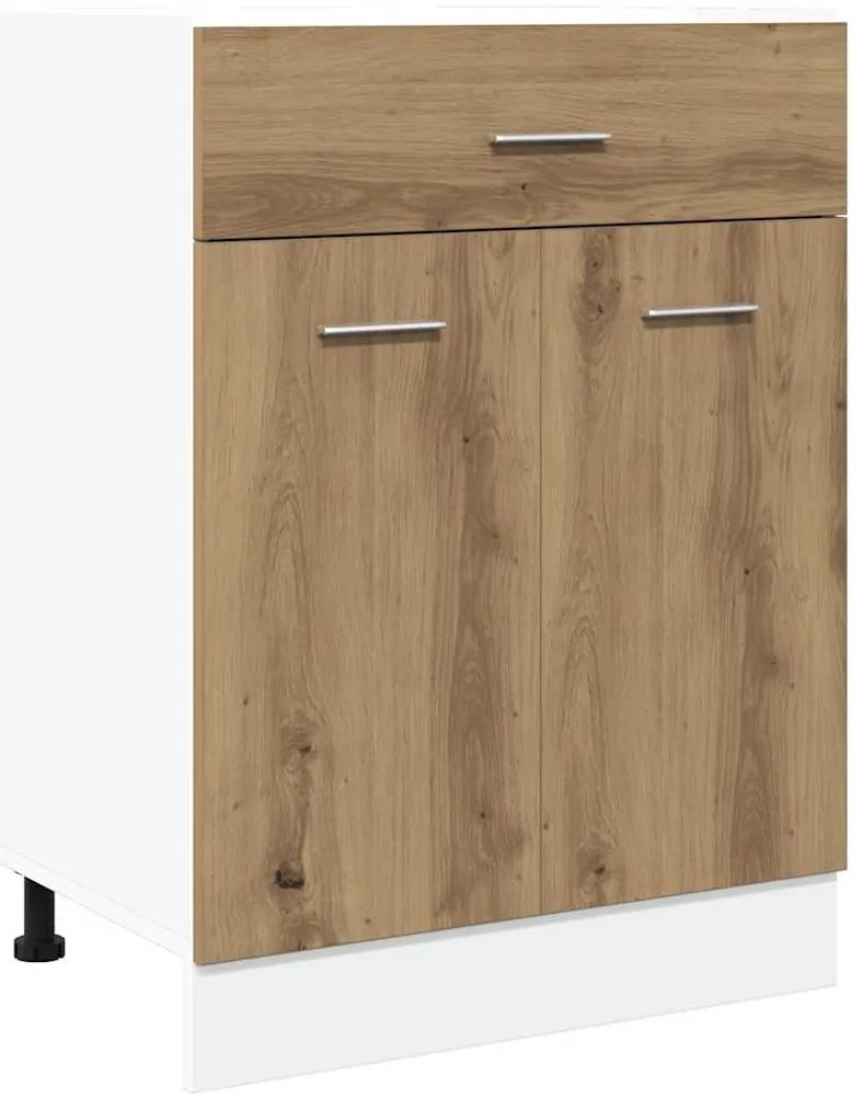 vidaXL Έπιπλο Με Συρτάρι Lyon Artisan Δρυς 60x46x81,5εκ. Επεξεργ. Ξύλο
