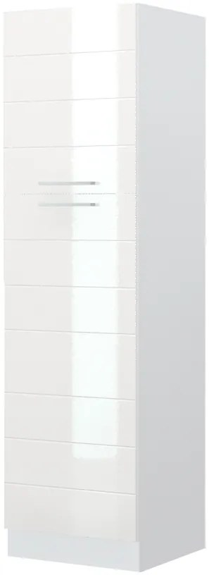 Επιδαπέδιο ντουλάπι ψηλό Hudson K21-60-2KF-Λευκό - Λευκό γυαλιστερό - 60.00Χ60.00Χ216.00cm