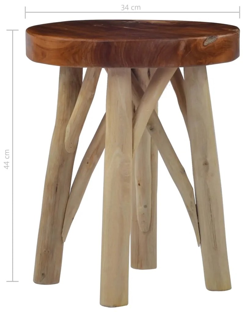 vidaXL Σκαμπό Καφέ από Ξύλο Teak