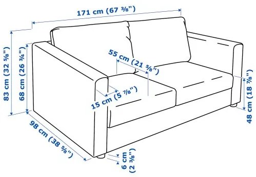 VIMLE διθέσιος καναπές 993.990.05