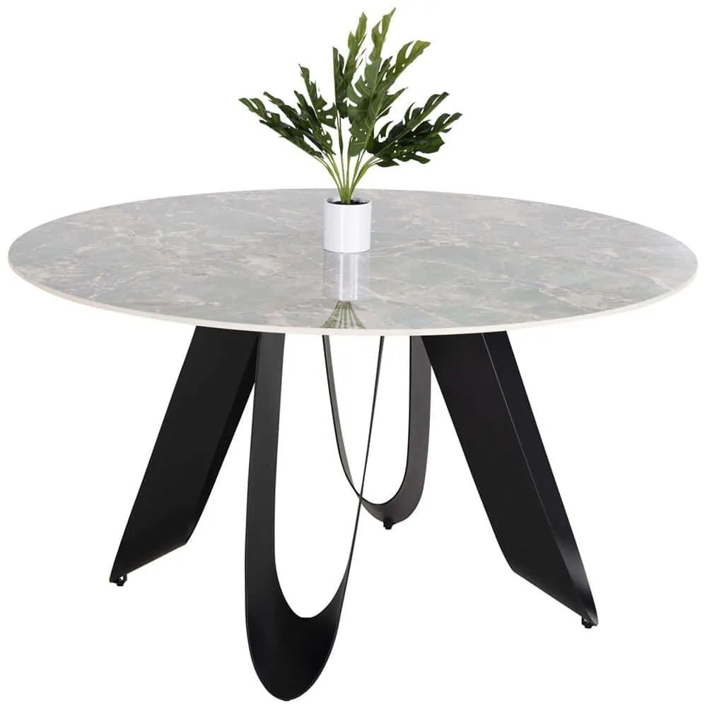 Τραπέζι Zod HM9852.03 Φ135x74cm Marble Effect Green Metal, Ceramic