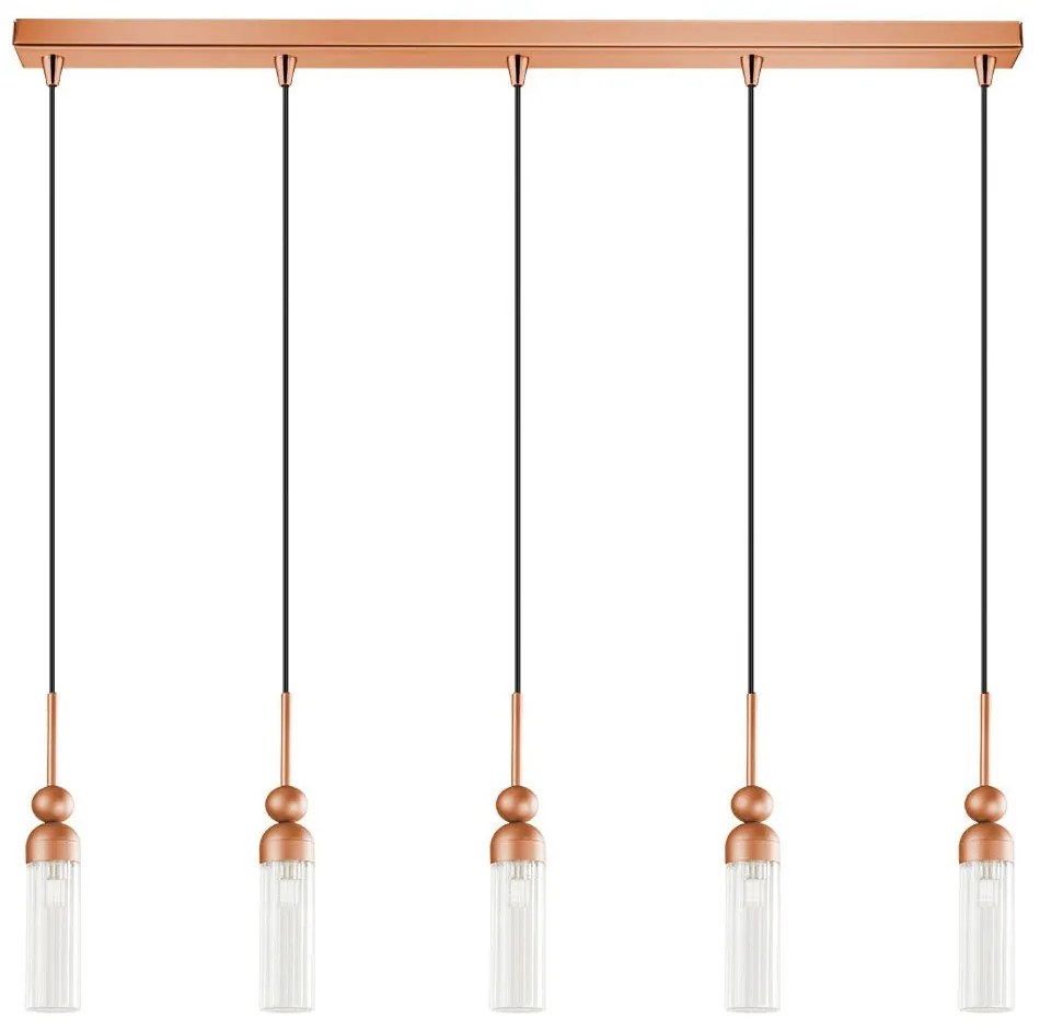 Φωτιστικό Οροφής - Ράγα 01480.12B 5xG9 100cm Copper Luma