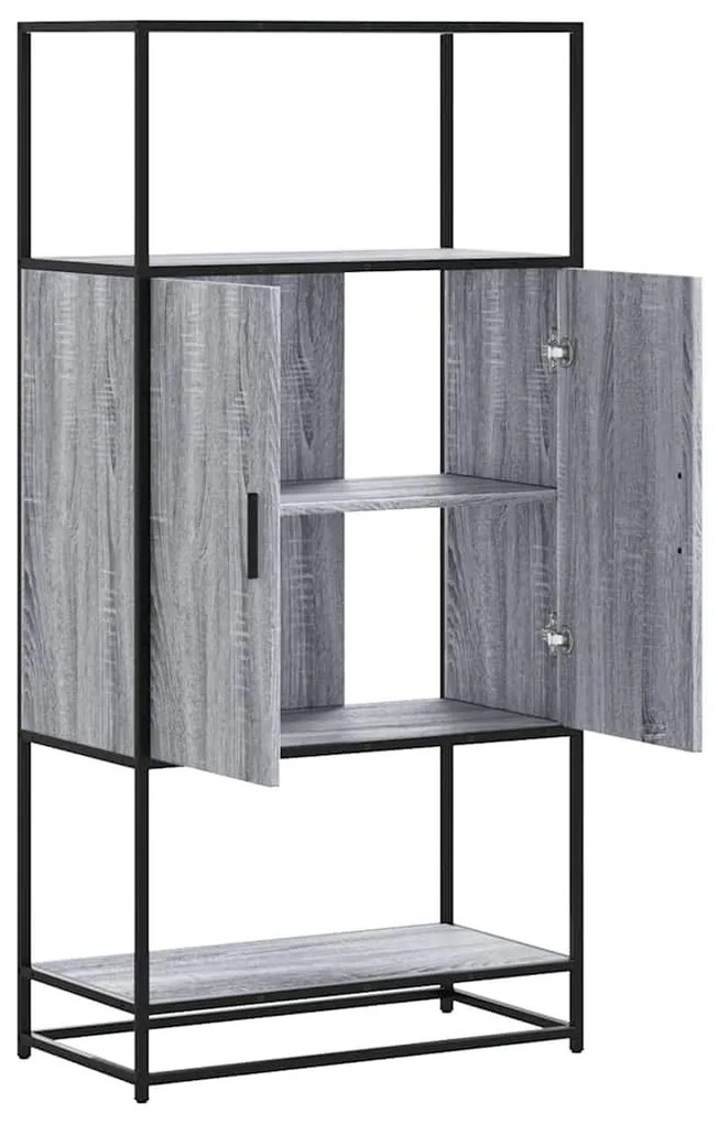 Highboard Grey Sonoma Κατασκευασμένο ξύλο και μέταλλο - Γκρι