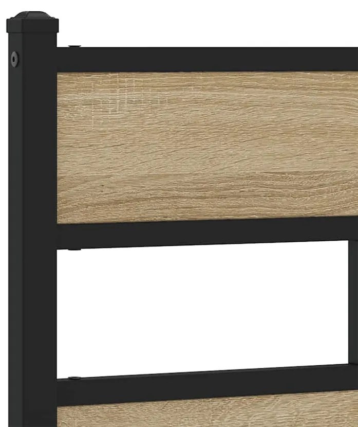 vidaXL Σκελετός Κρεβ. Χωρίς Στρώμα Sonoma Δρυς 140x190 εκ. Μεταλλικό