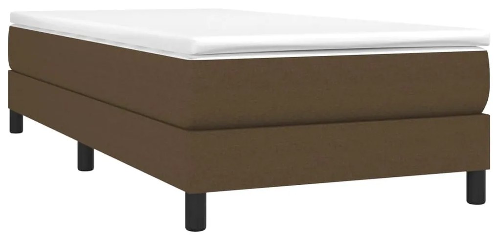 vidaXL Κρεβάτι Boxspring με Στρώμα Σκούρο Καφέ 100x200 εκ. Υφασμάτινο