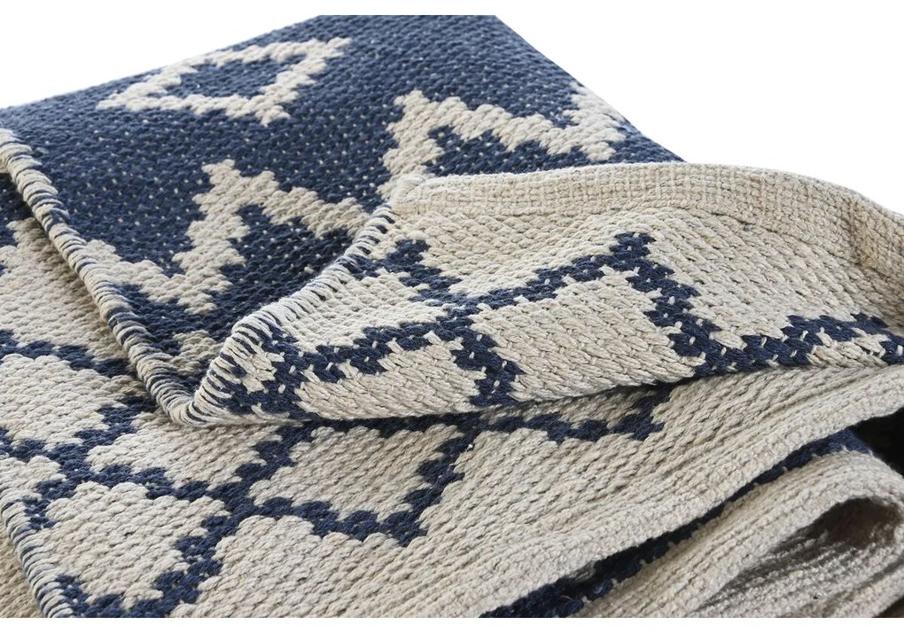 Χαλί DKD Home Decor Μπλε Λευκό Άραβας (120 x 180 x 1 cm)