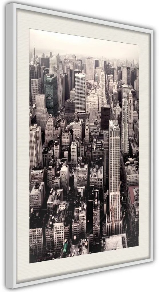 Αφίσα - New York from a Bird's Eye View - 20x30 - Χρυσό - Χωρίς πασπαρτού