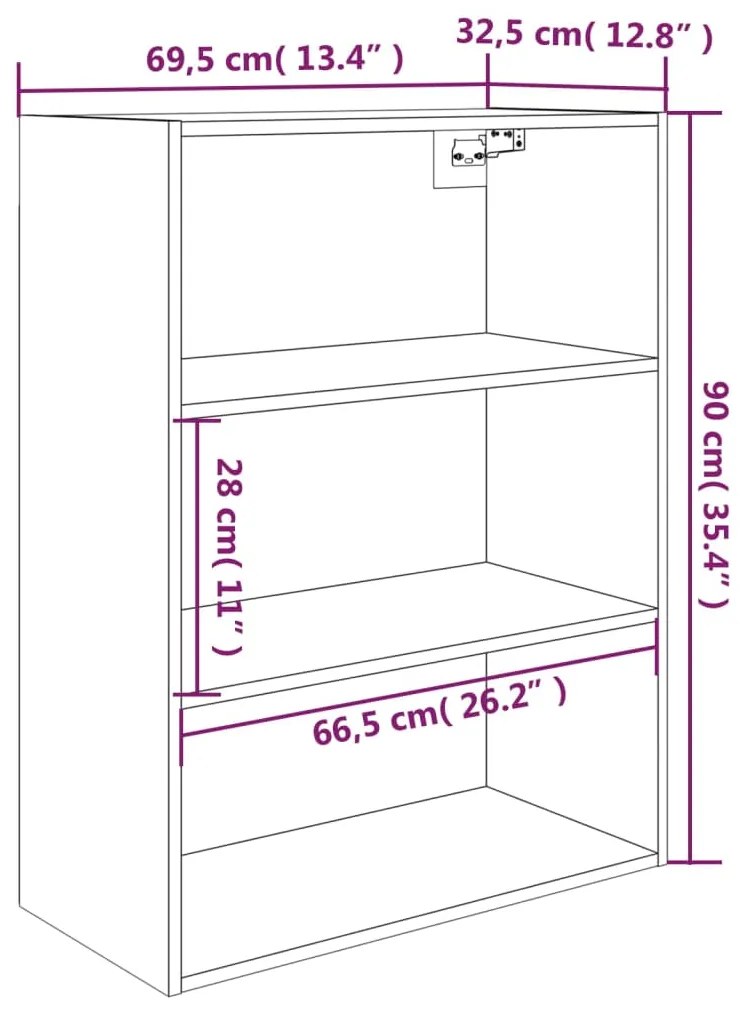 ΝΤΟΥΛΑΠΙ ΤΟΙΧΟΥ ΚΡΕΜΑΣΤΟ ΜΑΥΡΟ 69,5 X 32,5 X 90 ΕΚ. 812313