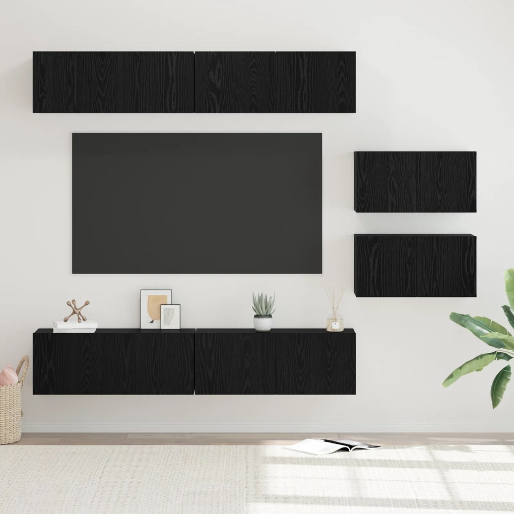 vidaXL Σετ επίπλου τηλεόρασης 6 pcs Μαύρη δρυς 80 x 30 x 30.5 εκ