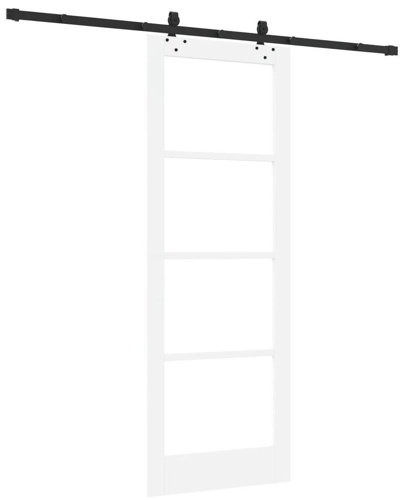 vidaXL Συρόμενη Πόρτα με Σετ Υλικών Λευκή 78x211 εκ. Μασίφ Ξύλο Πεύκο