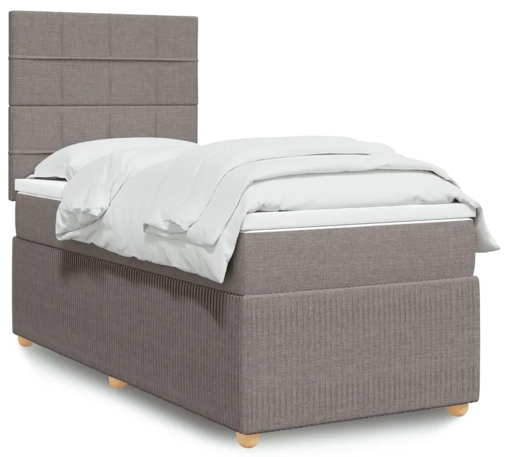 ΚΡΕΒΑΤΙ BOXSPRING ΜΕ ΣΤΡΩΜΑ TAUPE 100 X 200 ΕΚ. ΥΦΑΣΜΑΤΙΝΟ 3294271