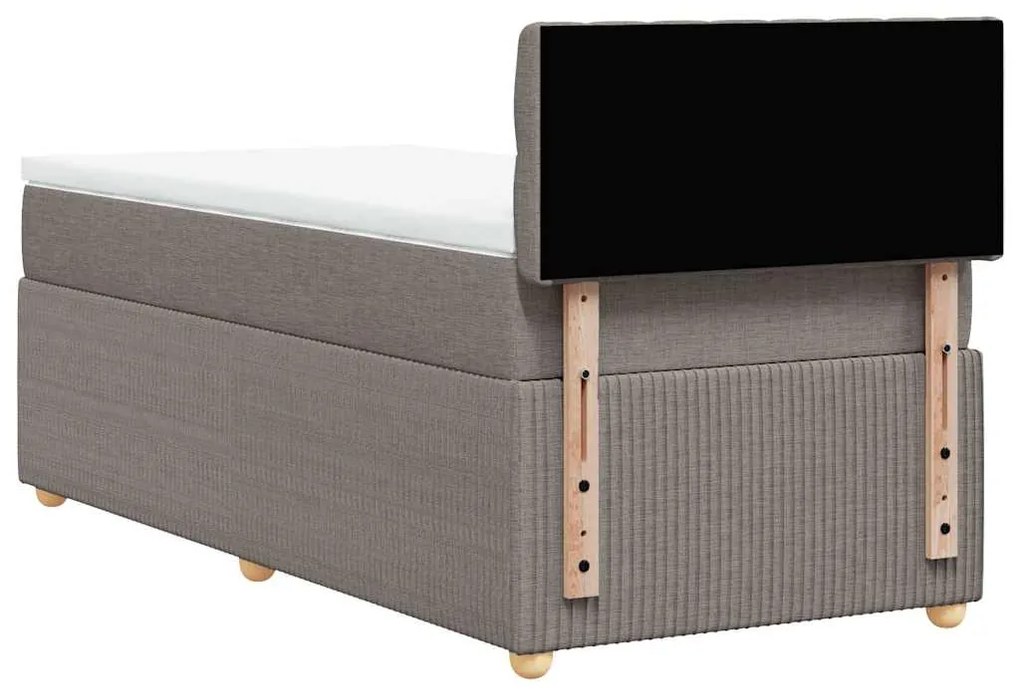 vidaXL Κρεβάτι Boxspring με Στρώμα Taupe 80x200 εκ. Υφασμάτινο