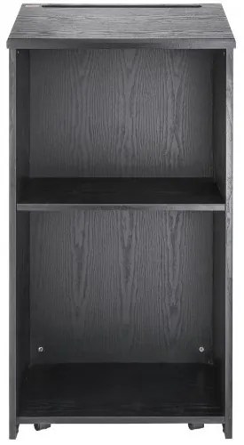 VEVOR Podium Stand, 47 in Hostess Stand with 4 Rolling Wheels, Wood Podium with Storage Shelves, and Slant Desktop, Lecterns &amp; Podiums for Church, Office, School, Home, Black