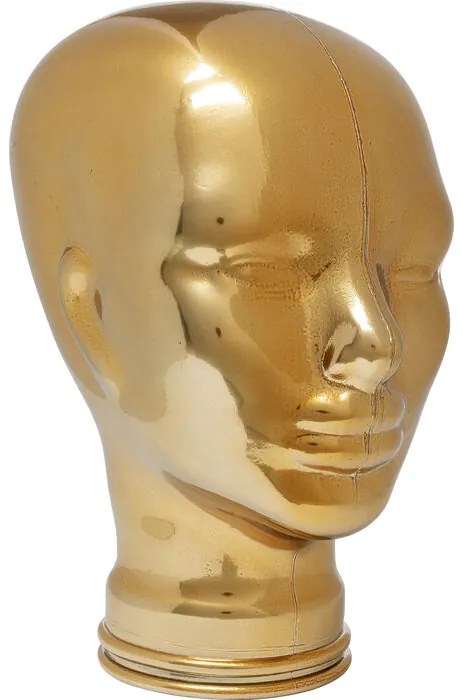 Διακοσμητικό Κεφάλι Χρυσό Μεταλλικό 21x21x29εκ - Χρυσό