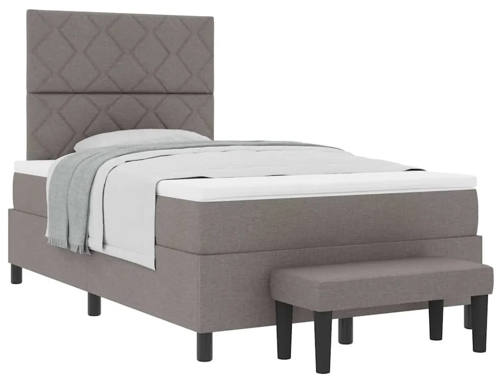 vidaXL Κρεβάτι με ελατήρια με στρώμα Taupe 120 x 200 cm ύφασμα