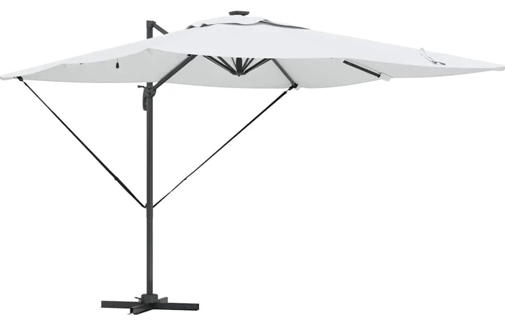 vidaXL Κανδυλέρας Ρόμα με Ηλιακά LED - Σαμπανί - 286 x 285 x 270 εκ. - Αλουμίνιο