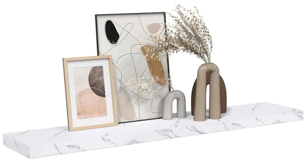 vidaXL Ράφι Τοίχου Λευκό Μάρμαρο 120 x 23,5 x 4 εκ Επεξεργασμένο ξύλο