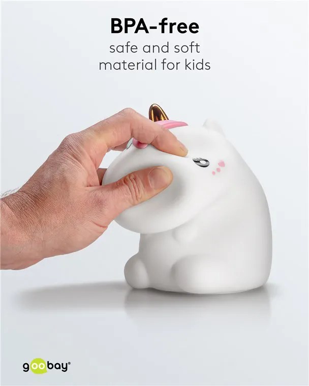 GOOBAY LED φωτιστικό νυκτός μονόκερος 61649, RGB, επαναφορτιζόμενο, λευκό