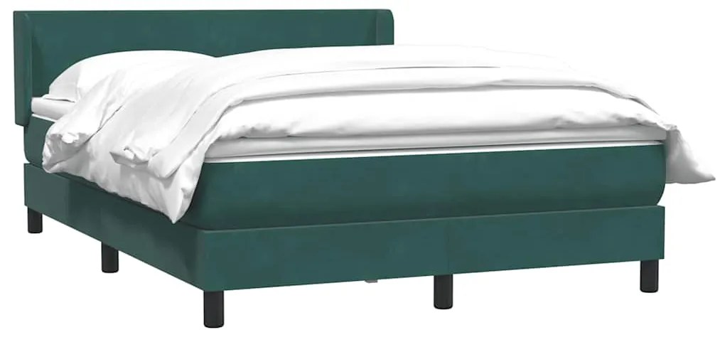 vidaXL Box Spring κρεβάτι με στρώμα σκούρο πράσινο 160x220cm Βελούδινο