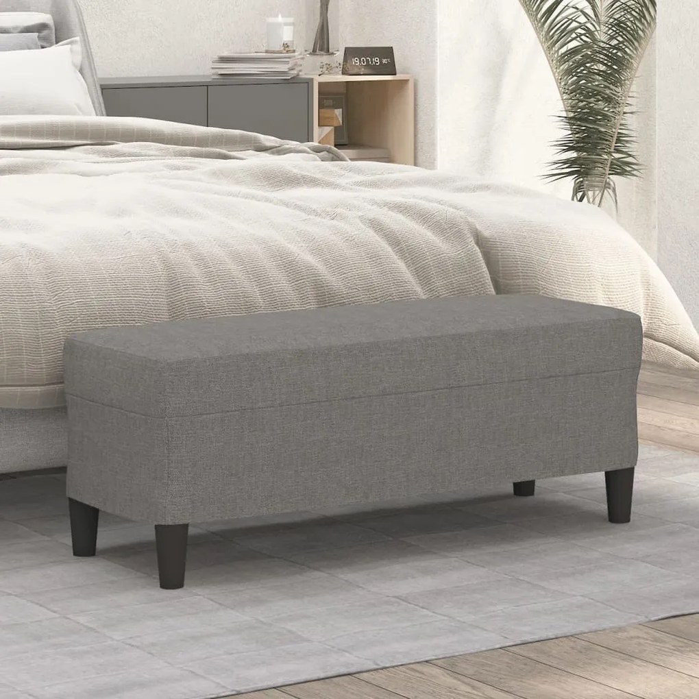 vidaXL Πάγκος Σκούρο Γκρι 100x35x41 εκ. Υφασμάτινος
