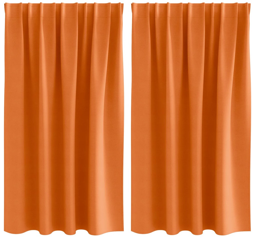 vidaXL Κουρτίνες 2 pcs Φωτεινό Πορτοκάλι 140 x 140 cm Πολυεστέρας