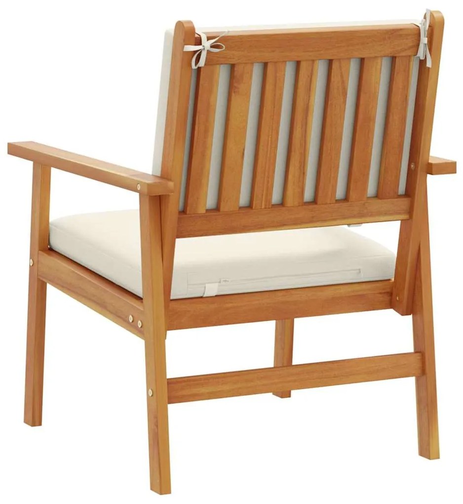 vidaXL Καρέκλα Κήπου 2 pcs Κρέμες λευκό Στερεό Ξύλο Ακακίας