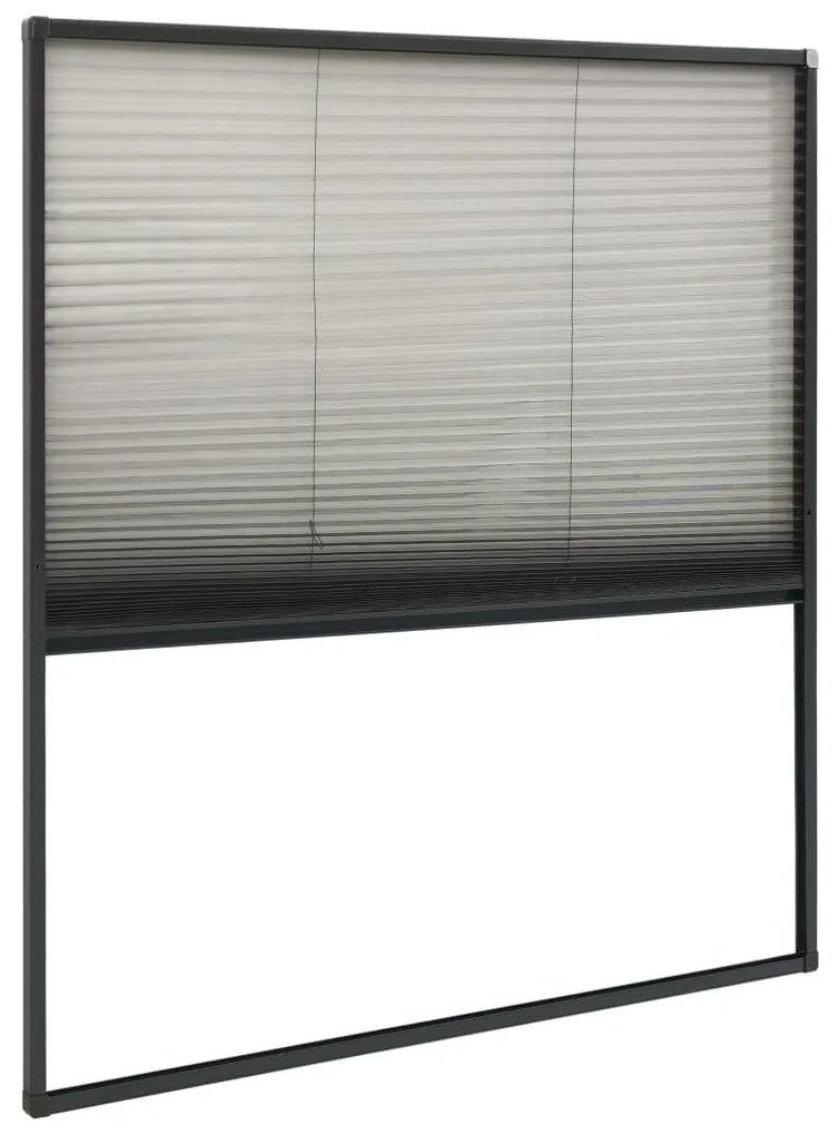 vidaXL Σήτα Παραθύρου Πλισέ Ανθρακί 130 x 100 εκ. από Αλουμίνιο