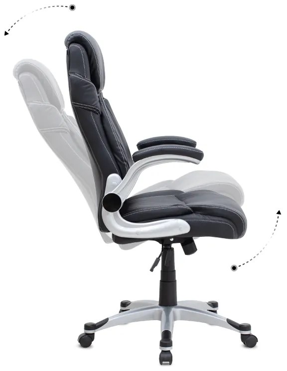 Καρέκλα γραφείου διευθυντική Gustavo Megapap από τεχνόδερμα χρώμα μαύρο 69x65x116/126εκ.